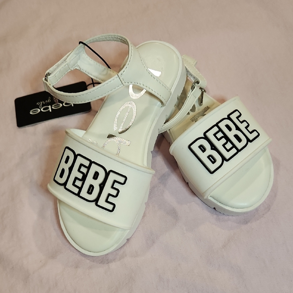 Bebe White Sandals